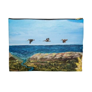 Beach Pelican Art Accessory Pouch